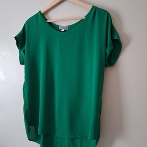 Anthropologie Green Short Sleeve Blouse